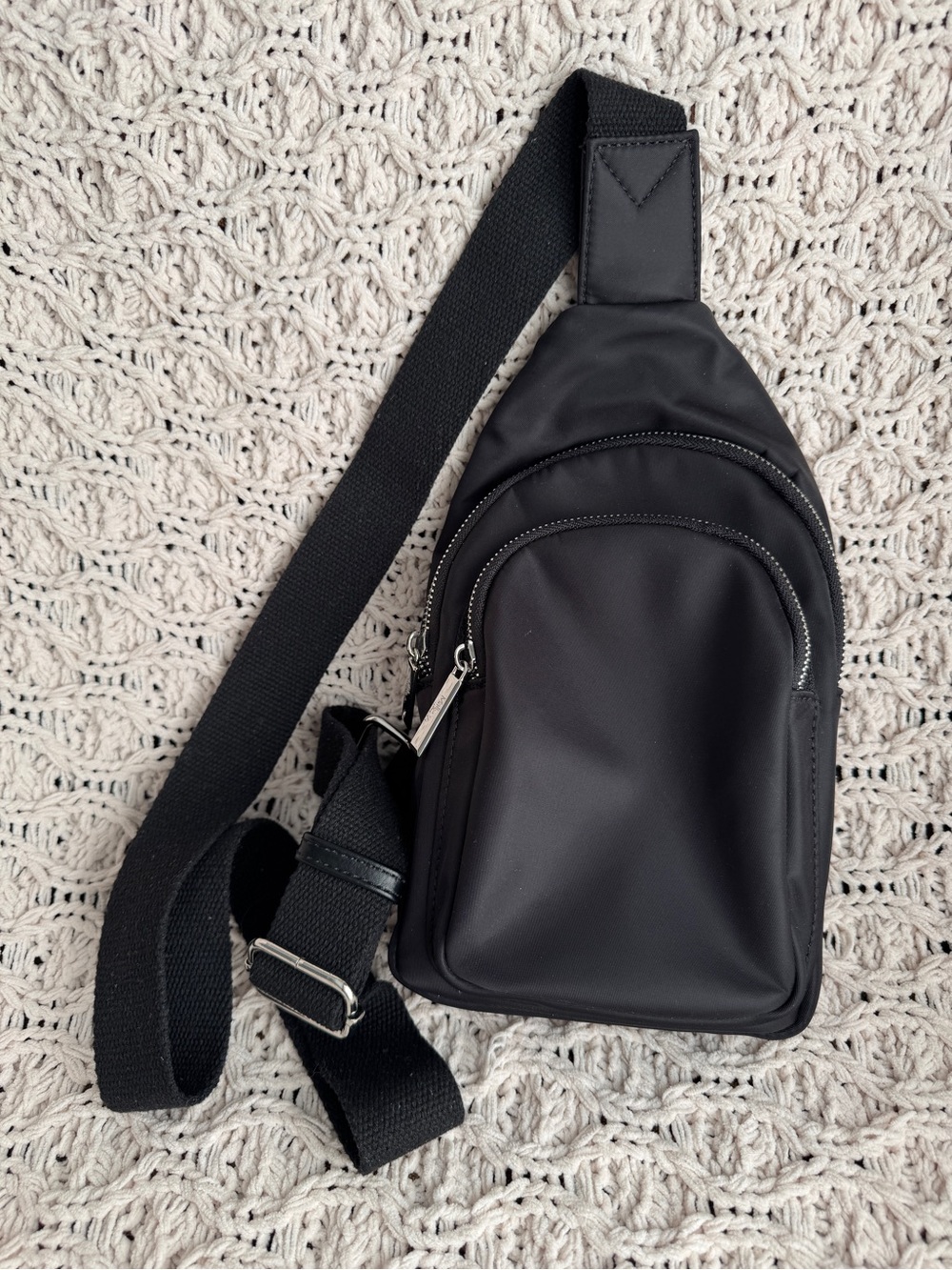 Mali + Lili Black Sling Crossbody Bag Minimalist Streetwear